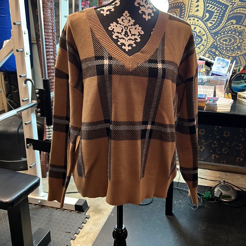 Plaid Sweater sz XL